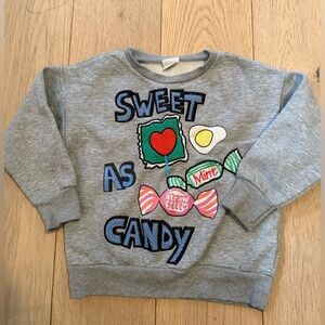 Zara Girls Sz 7 - cute Gray Long Sleeve Sweatshirt